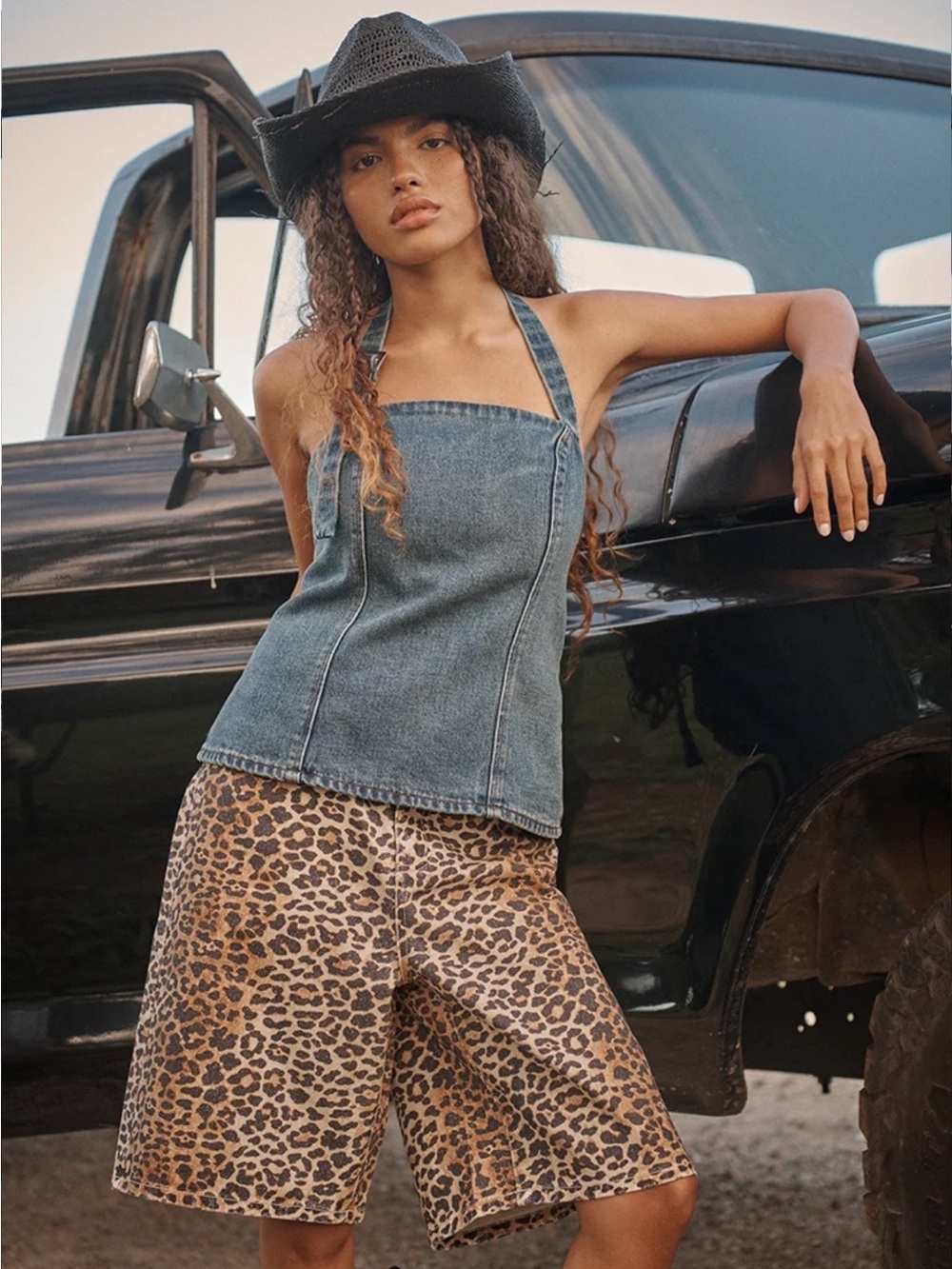 Leopard denim Jorts!!!